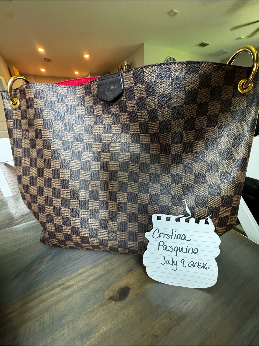 Louis Vuitton Graceful MM Damier Ebene Handbag Purse RARE AND DISCONTINUED - Picture 2 of 8
